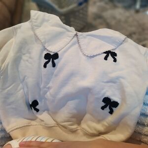 Zara Cream and Black Sweater Bow Details 3 Year Old Girl